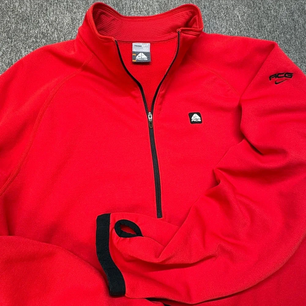 Vintage Nike ACG Therma-Fit Fleece Quarter Zip Pullover Men's Large Thumbholes